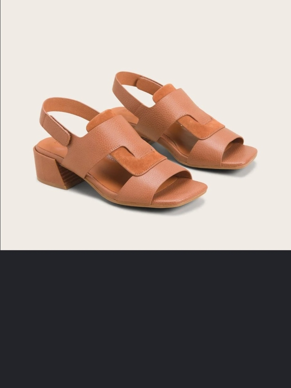 Gentle Souls Cognac Cutout Slingback Heeled Sandals